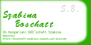 szabina boschatt business card